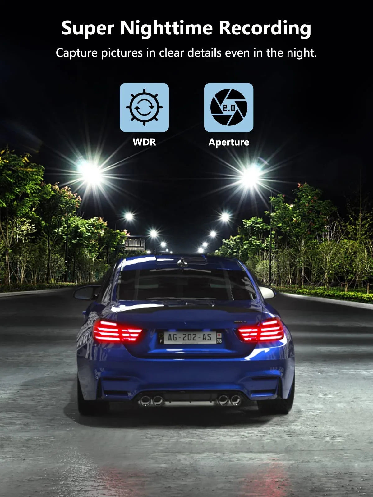 Recording, Screen, Loop Lock, Rear, 2 Dash Dash Mounting Cam Ways, Car,Motorcyle,Balls 32GB with 2.45 Full Monitor 1080P Night IPS WDR, HD Vision, Parking inch and Front Mini Accident SD Cam Card,
