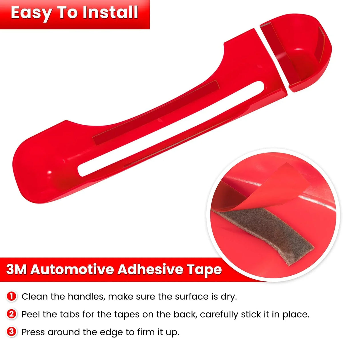 Gladiator E-cowlboy Cover for Jeep Handle JT 5PCS) JLU Wrangler Accessories Sports (Red Unlimited JL & Rubicon 2018-2022 Freedom Inserts Exterior Trim+Tailgate Handle Sahara 2-Door Cover Door 4-Door