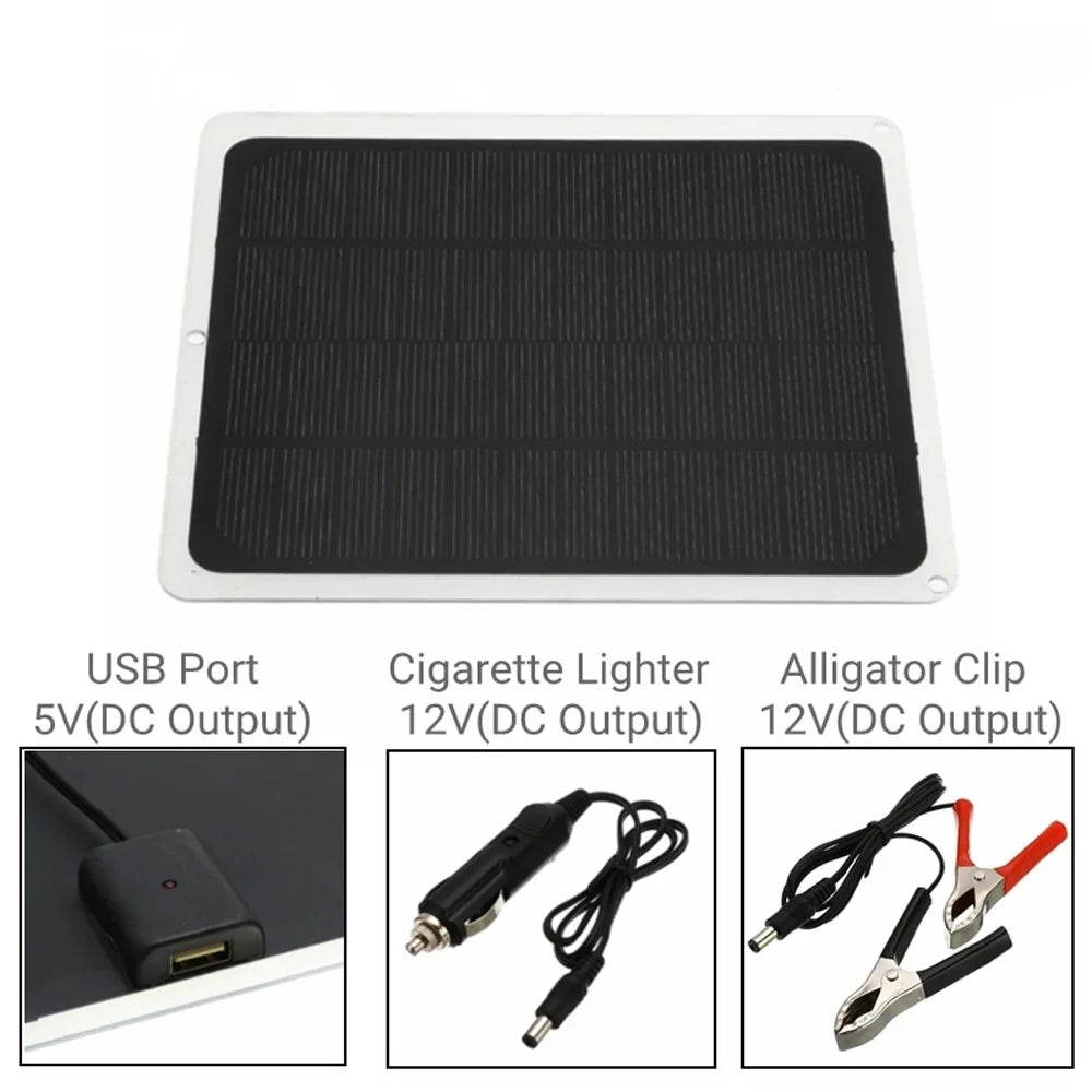 Outdoor Panel Tool, - Light/Fan Portable Panels Removable USB, Camping/Hiking, Car Solar 20W Recharging Silicon Monocrystalline