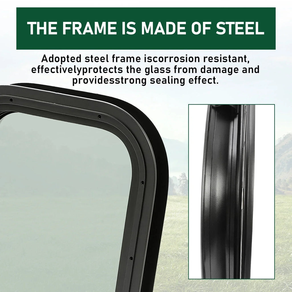 Powder Coated Window Steel Vertical Universal Black Kojem Rip-Up for Glass Camper Cargo Trailer RV