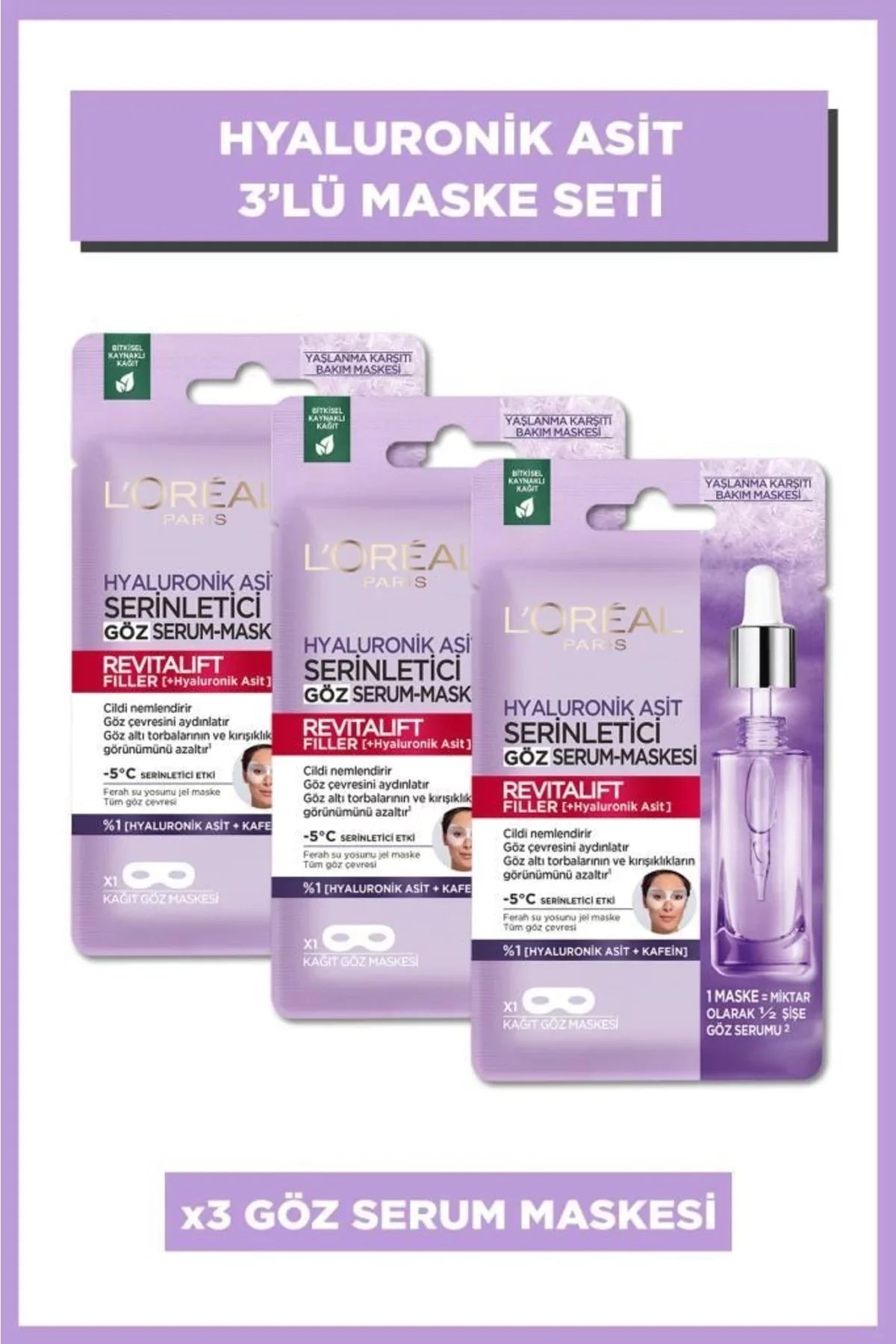 mask refreshing Revitalift 3 Elephants eye serum -set