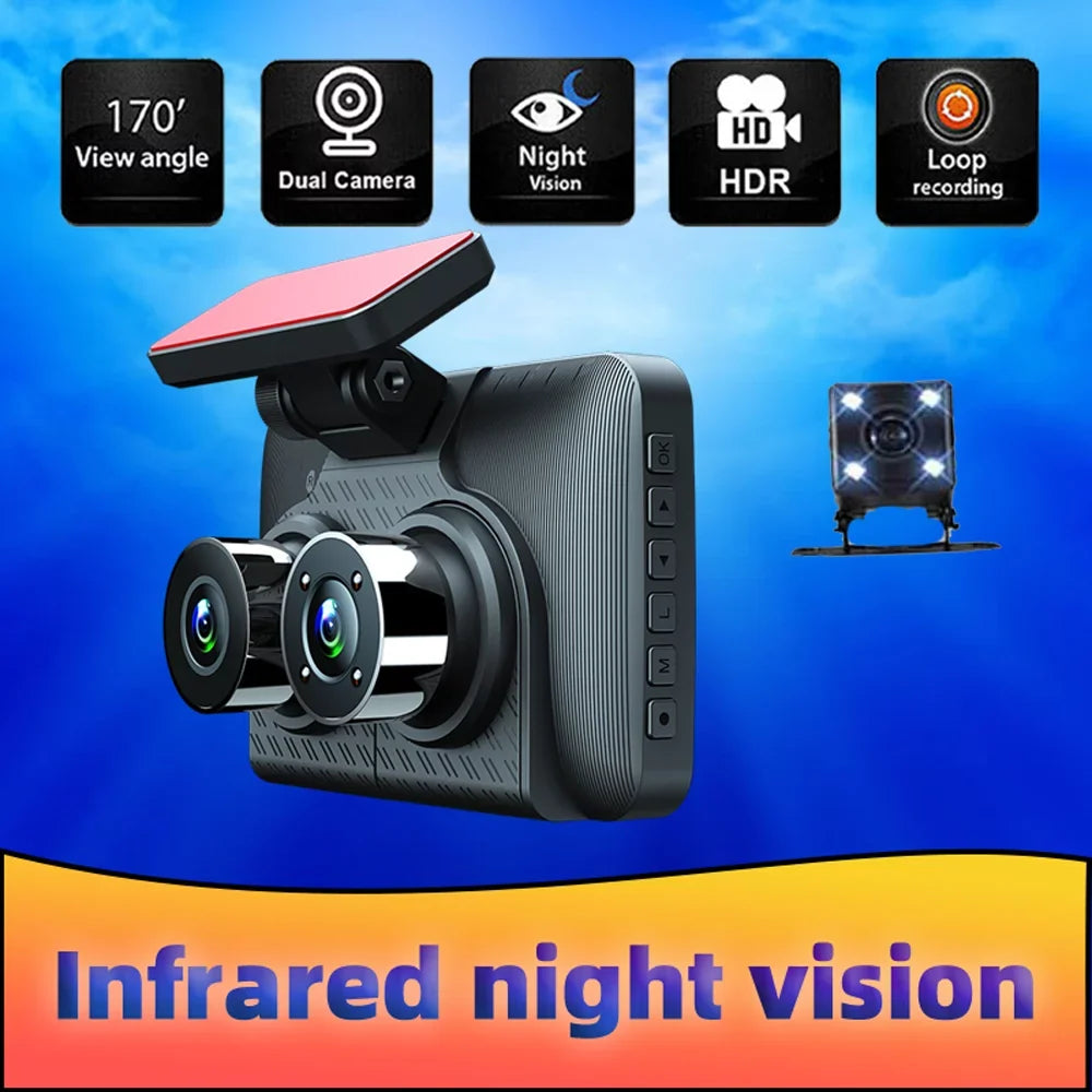 Camcorder, Car Triple Clear Rearview Mirror 4in Dash Recording Channel Andoer Cam, Car Video