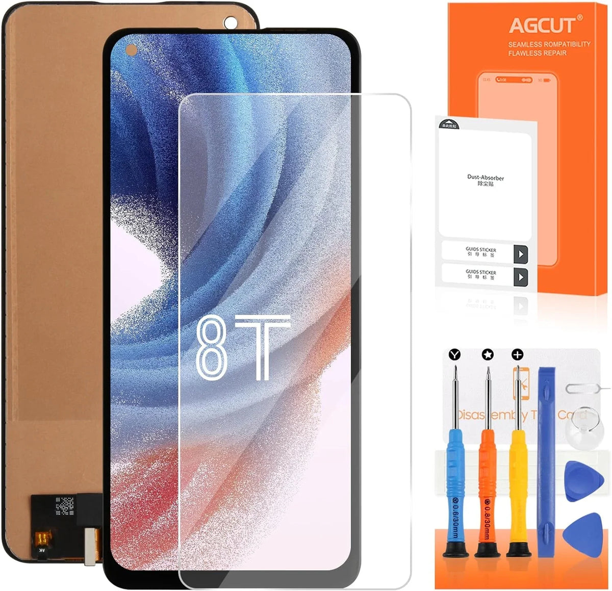 Oneplus (Support Part KB2001 KB2000 Fingerprint) 5G 8T+ Digitizer Repair Replacement KB2003 LCD Display Screen 8T KB2005 Touch Assembly for OLED Screen