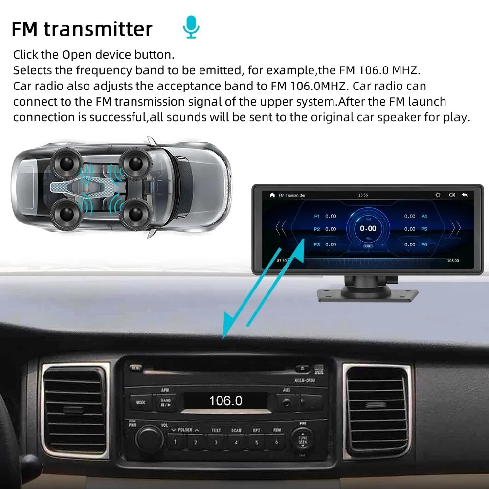 Navigation, Radio Bluetooth,Backup Multimedia AUX, Touch with Android Recorder Player Car Screen Wireless Camera, Receiver Stereo Polarlander Carplay 9.3 Audio Car Inch Car Apple TF, GPS Play Auto,