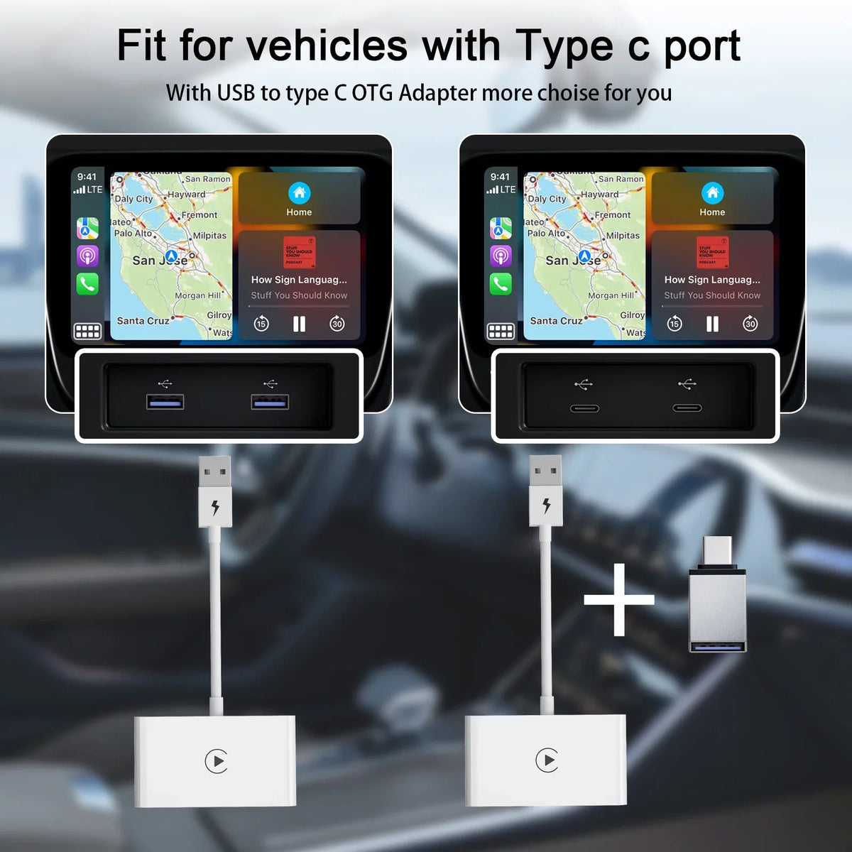 Replacement Carplay iPhone for Apple Player Navigation USB IOS Car Wireless Dongle Adapter