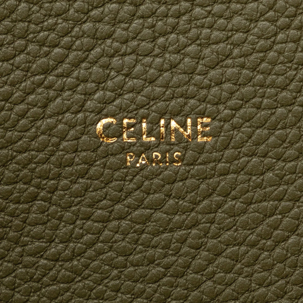 Green Unisex Teen Pre-Owned Authenticated Leather Calf Bucket Celine Bag Bucket (Good) 16 DrawstringBag