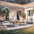 Cushion, Patio Pieces Conversation Table  and Set 4 Gray Thick Devoko Outdoor Frame