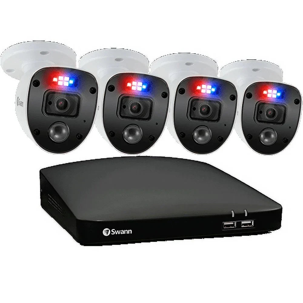 4 Swann HDD Security HD 1080p DVR TB Enforcer Channel System, 1 Camera 4 Full