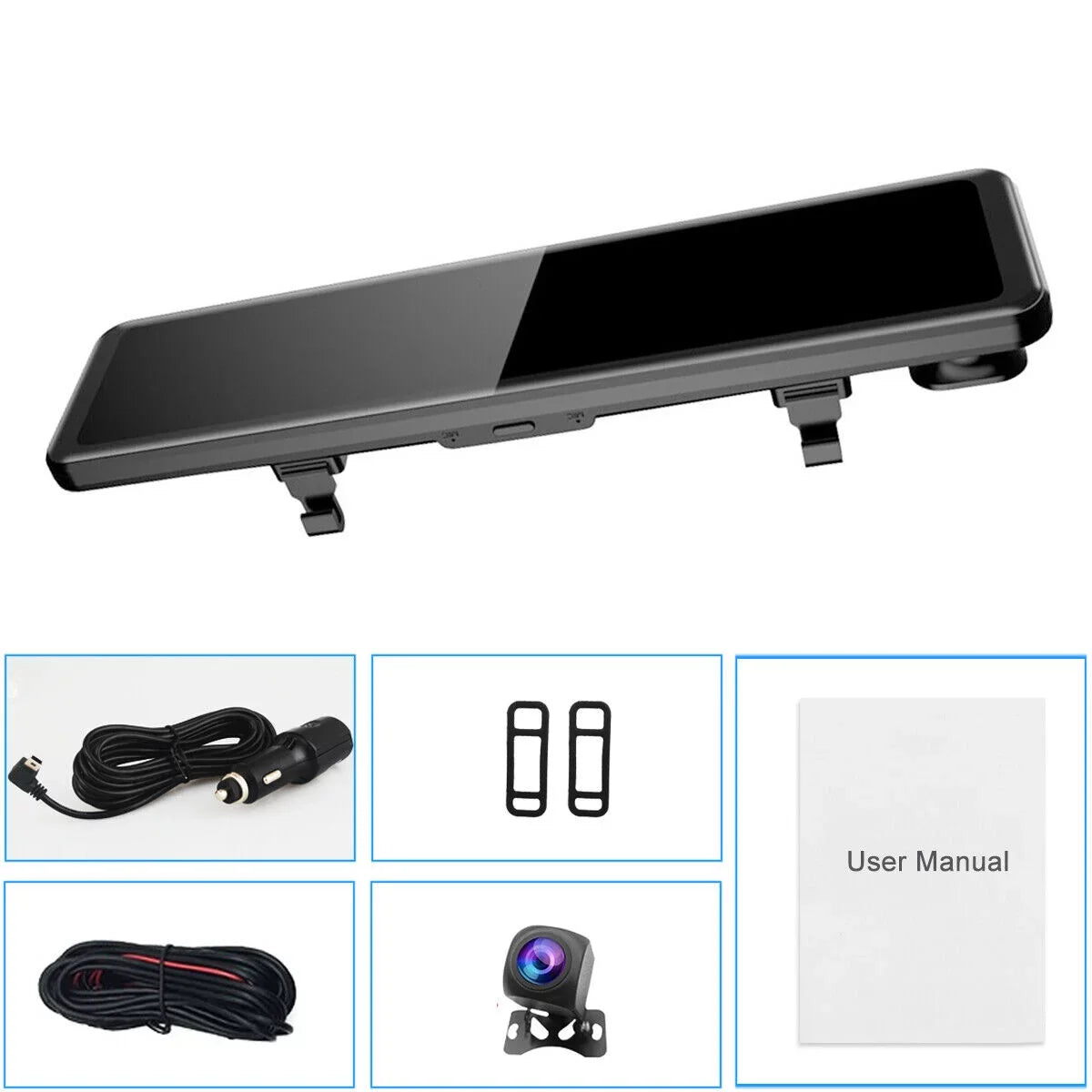 View Starlight Dash Car Front Camera Wide Night Parking 170° Backup Touch Backup 12" Rear Mirror HD Camera Angle, Liquidproof Vision, Large Camera Full Cam and Screen Monitor 4K
