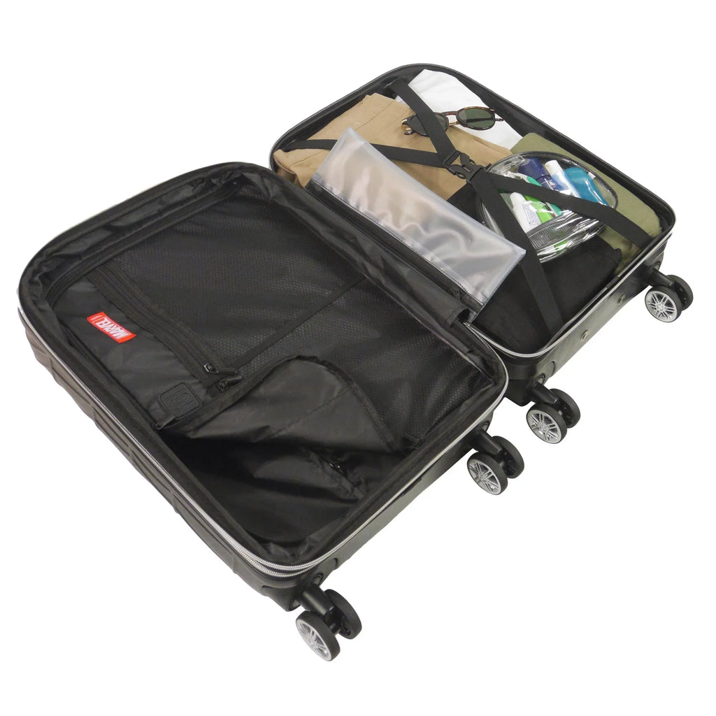 Wheels, Hardshell Black Rolling Luggage, Suitcase Marvel Inch with 25 Spider-Man Molded