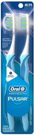 2 Pulsar Pack, Vary, of 3) Pro-Health Medium Colors May ea Oral-B Value (Pack Toothbrushes,