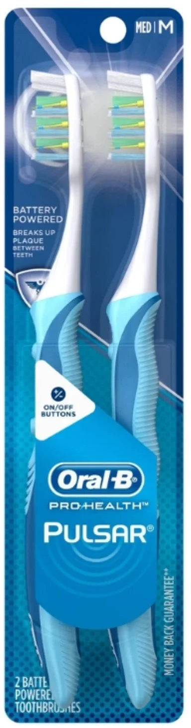 2 Pulsar Pack, Vary, of 3) Pro-Health Medium Colors May ea Oral-B Value (Pack Toothbrushes,