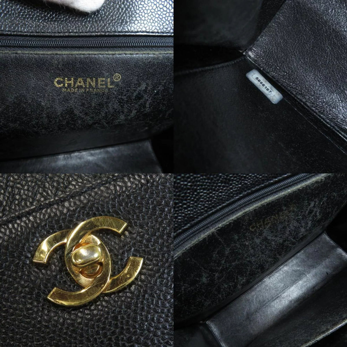 (Good) COCO Handbag MARK CHANEL Caviar Skin Pre-Owned