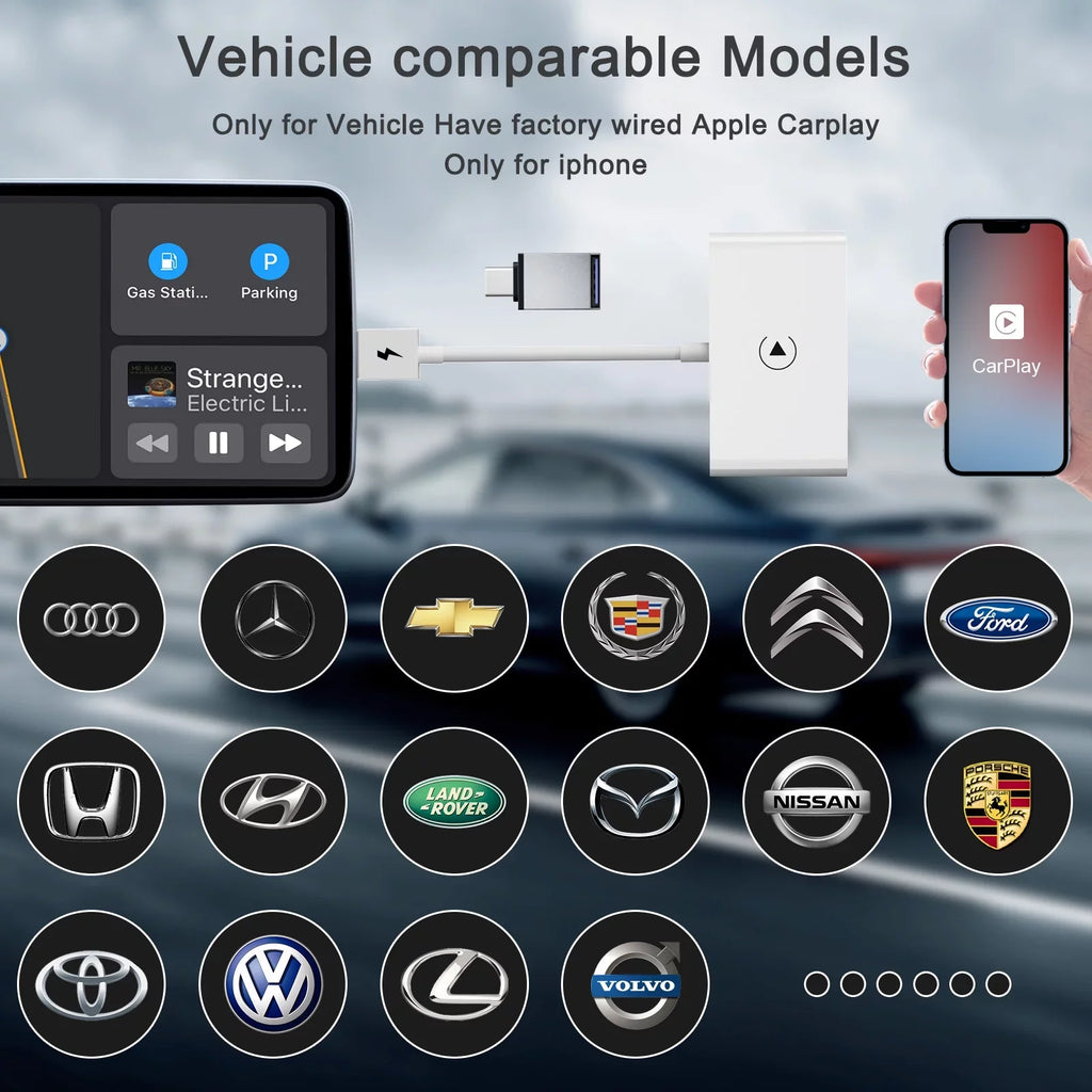 Replacement Carplay iPhone for Apple Player Navigation USB IOS Car Wireless Dongle Adapter