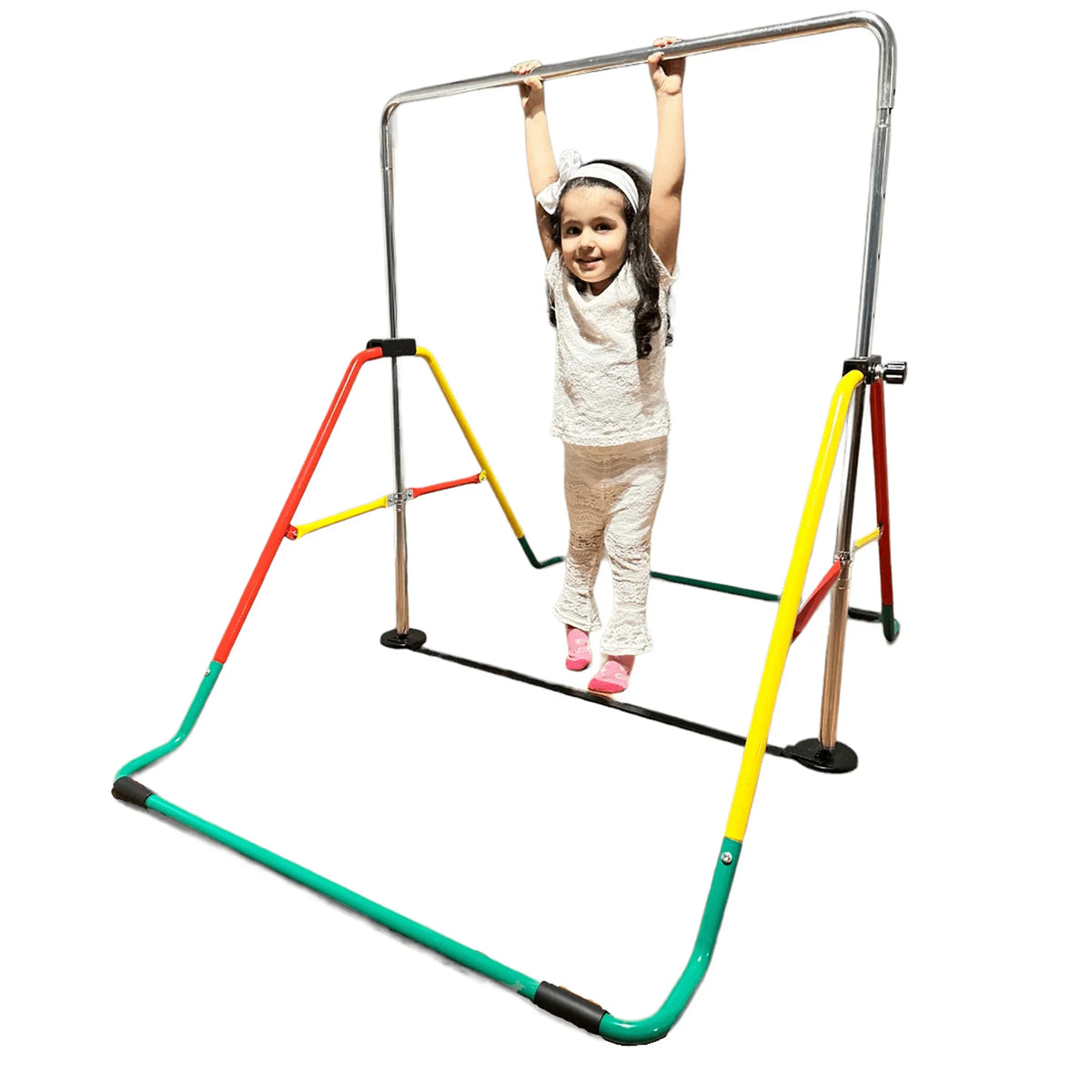Home for Kids' Monkey Folding Playground Equipment - - Boys/Girls Horizontal Bar Expandable - Gymnastics Kip Training for Height-Adjustable Bar Bar (Red/Yellow) Bar Gymnasts Junior