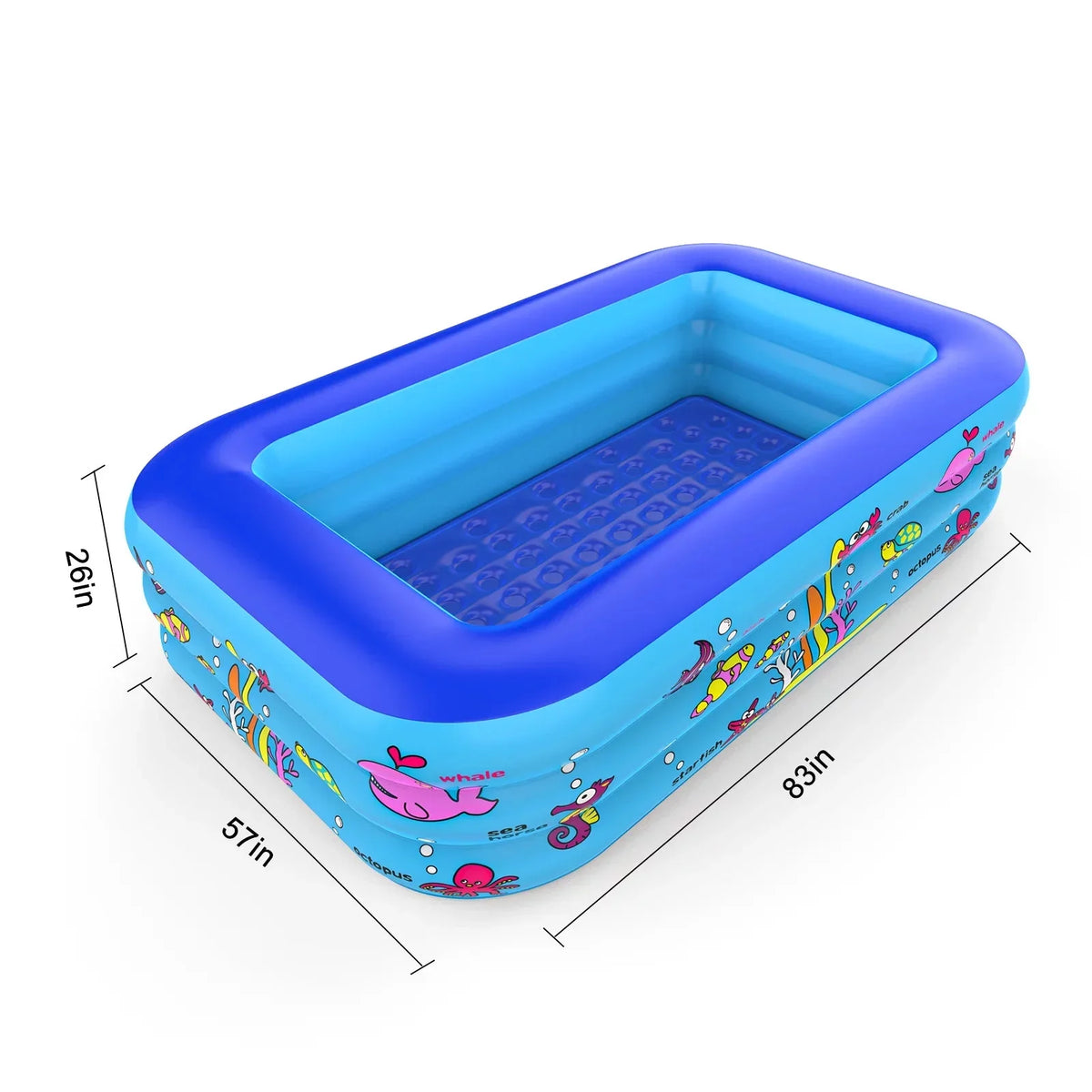 Children's Large 3-Story 83 Inflatable inch, Pool Family * Lounge 26 Pool Swimming 57 *