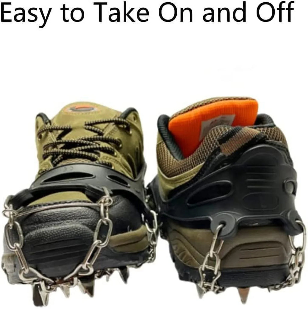 Crampons Fishing, Walking Grips, Boots Micro Hiking Snow Stainless Chains Spikes Cleats for Climbing, Hiking, and Ice Non Steel Shoe Ice Traction & Walk for Boot Ice Slip Shoes,