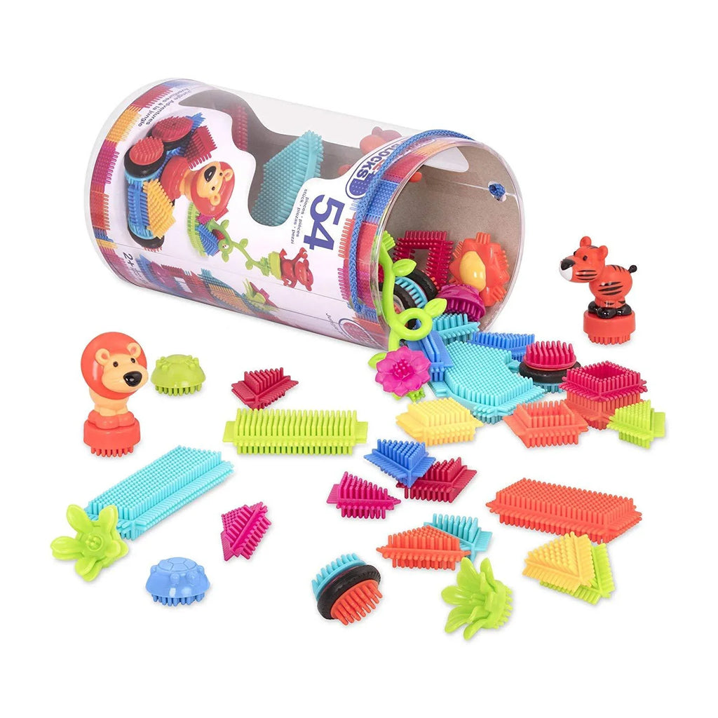 Toys Bristle Dexterity Building for  Blocks Blocks Adventures & - - The Sensory 54Piece Battat - 3D - by 2 Official In Blocks Jungle Creativity - Toys Toy Yr for STEM Kids Bristle A