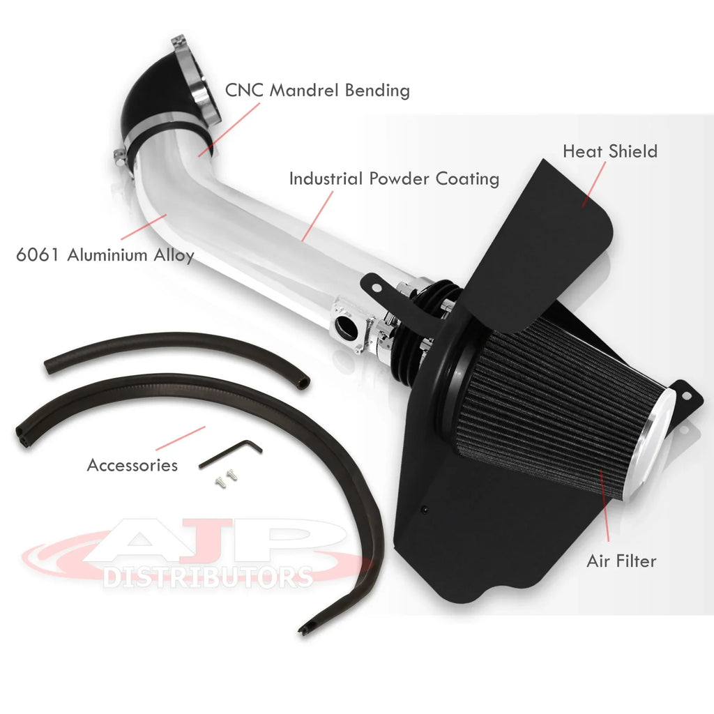 GMC Induction Filter Air Cold XL Cadillac System Distributors Silverado Escalade  Chevy + AJP Suburban Sierra Yukon Heat Compatible/Replacement Avalanche V8 Shield Intake For Tahoe Polish Aluminum