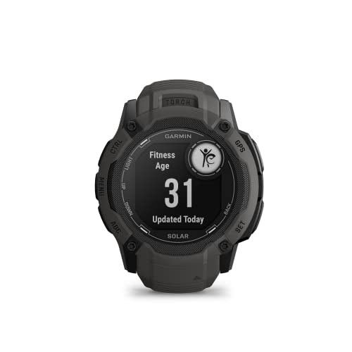 Garmin Instinct 2X Solar - Tactical Edition, Rugged GPS Smartwatch, Built-in Flashlight, Ballistics Calculator, Solar Charging Capability, Coyote Tan