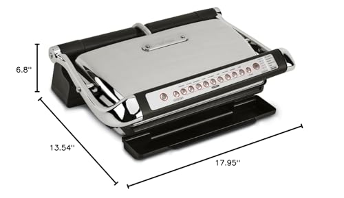 All-Clad Electric Indoor Grill, AutoSense Stainless Steel Panini Grill Press Sandwich Maker, Automatic 1800W Smokeless, Removable Plates, Dishwasher