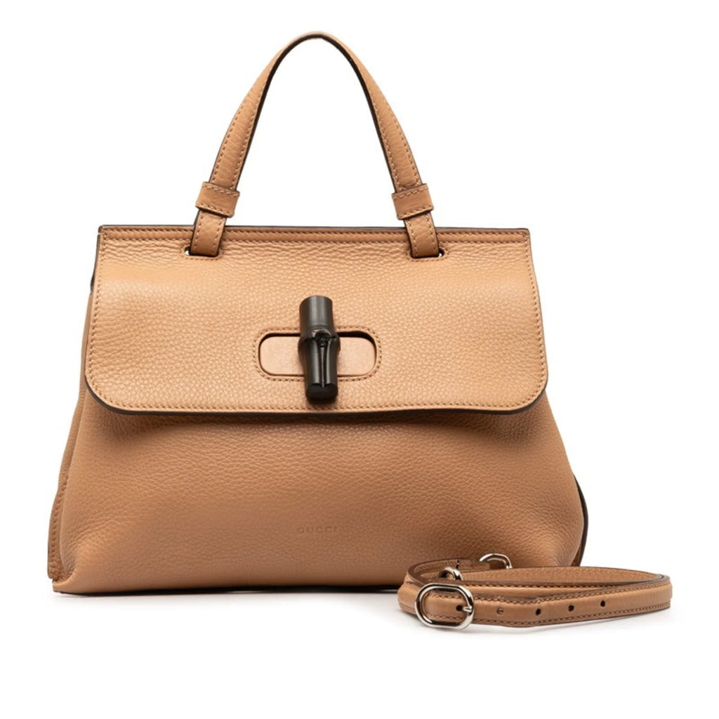 Women's Daily Bamboo Leather Bag (Good) Pre-Owned Shoulder Gucci Pink GUCCI Handbag 370831