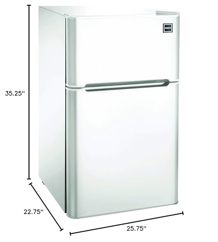 RCA - 2-Door - Compact Refrigerator/Freezer - Reversible Doors - Adjustable Thermostat - 3.2 Cu. Ft. - Black,