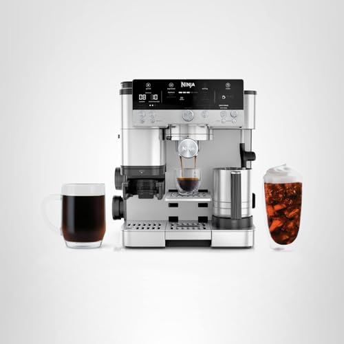 Ninja Luxe Caf 3-in-1 Espresso, Drip Coffee and Cold Brew Machine | Intergrated Coffee Grinder, Milk Frother, Assisted Tamper & Built-In Espresso
