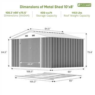 Patiowell 10 x 12 FT Metal Storage Shed for Outdoor, Steel Yard Shed with Design of Lockable Doors, Utility and Tool Storage for Garden, Backyard