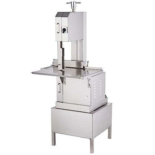 Commercial Electric Meat Bandsaw, 1500W Stainless Steel Countertop Bone Sawing Machine, Workbeach 19.3" x 15", 0.16-7.9 Inch Cutting Thickness