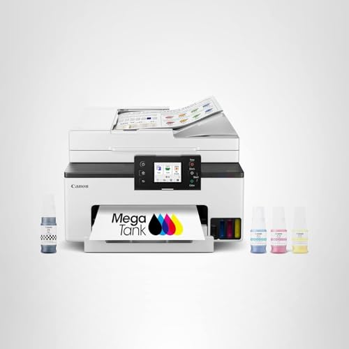 Canon MegaTank MAXIFY GX2020 All-in-One Wireless Color Printer C Print, Copy, Scan with Duplex Printing C Refillable Tank System, Compact Desktop