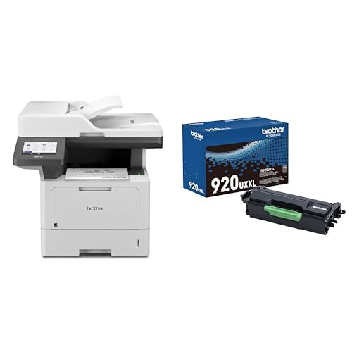 Brother Professional Laser Printer All-in-One with Scanner and Copier, High-Speed 50 ppm Monochrome Printing, Wireless Network Ready, Dual-Band WiFi
