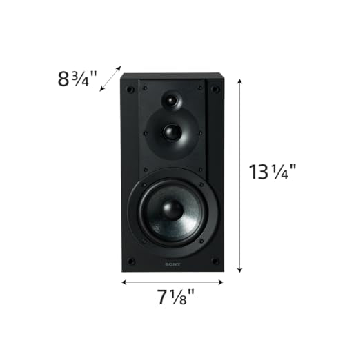 Sony CS Speakers, SS-CS5M2 3-Way 3-Driver Hi-res Bookshelf Speakers (Pair), 2025 Model