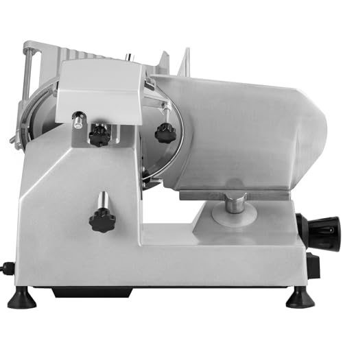 VEVOR Commercial Meat Slicer, 10 inch Electric Food Slicer, 240W Frozen Meat Deli Slicer, Premium Chromium-plated Steel Blade Semi-Auto Meat Slicer