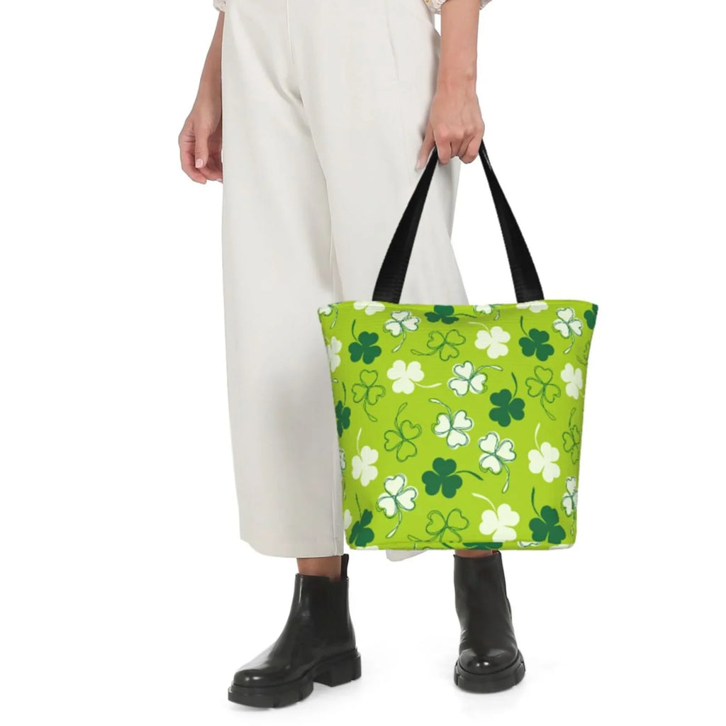 Office, Groceries, St for Shopping Day7 Bag, Fitness Tote Stylish Buying Patrick's Suitable with Shoulder Easygdp Bag Handbag Zip, Canvas