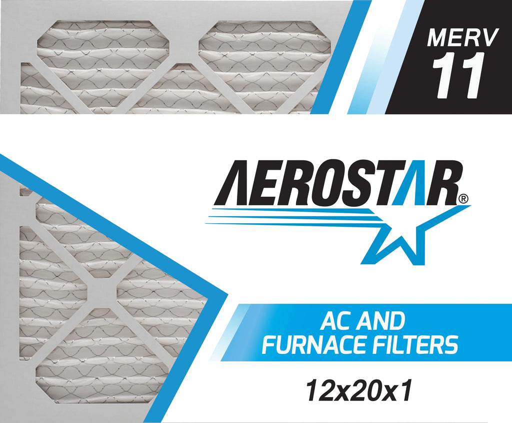 Air Box Filter, MERV Aerostar of 4 12x20x1, 12x20x1 11,