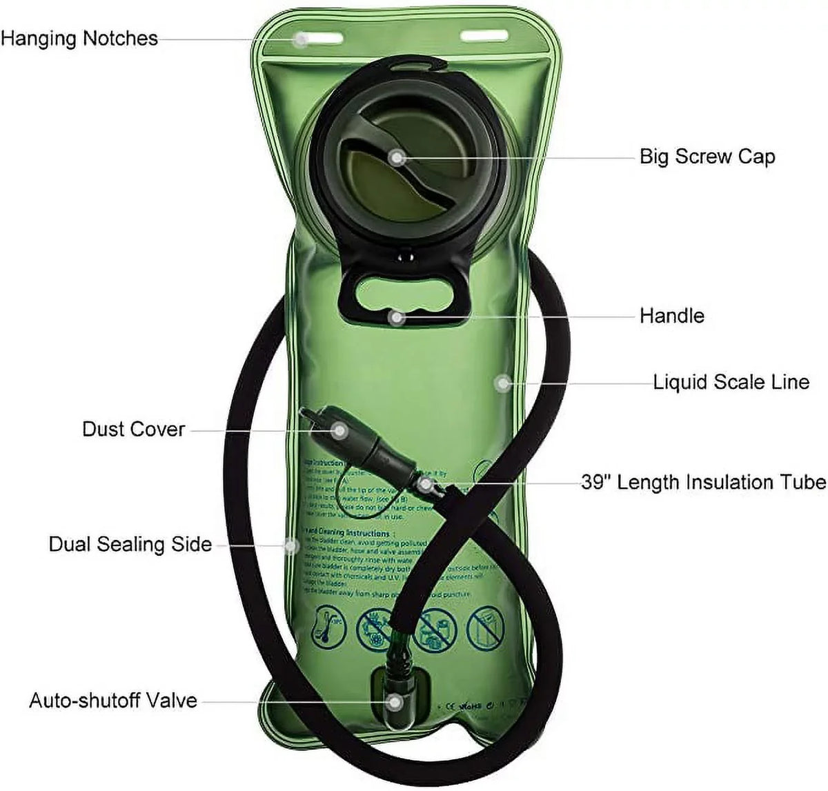Bladder Molle Tactical 2L Hydration Backpack Liquid RUPUMPACK with