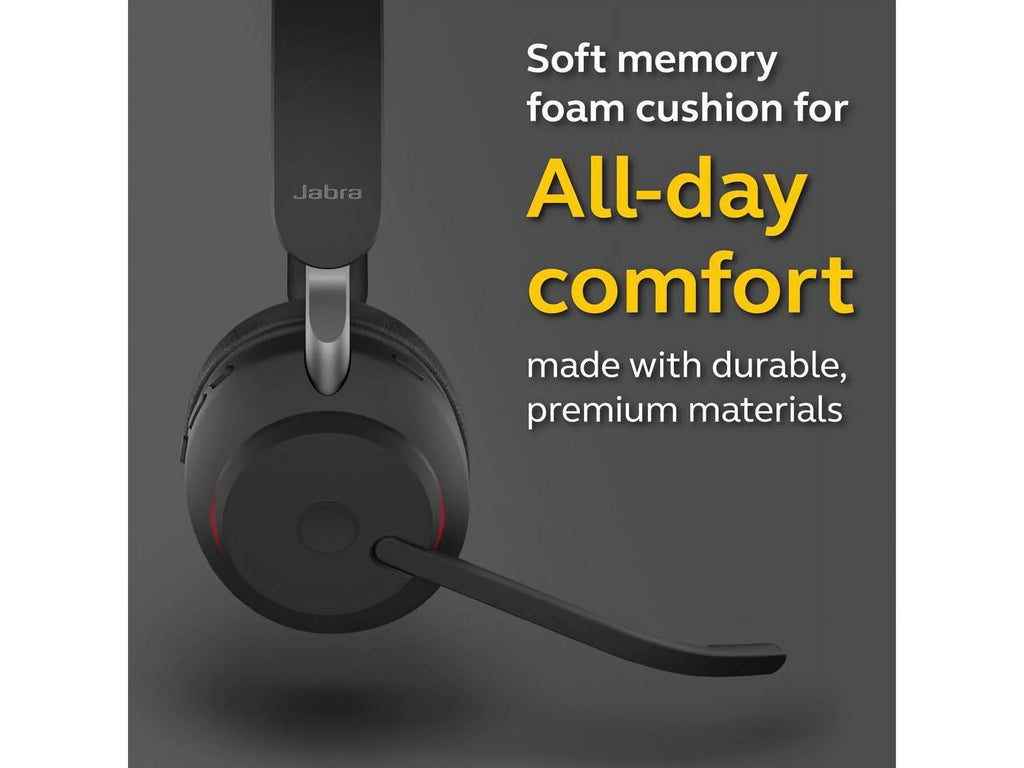 Jabra MS Mono 65 Black Evolve2 Charging Headset USB-C with - / Wireless Stand Music Headphones