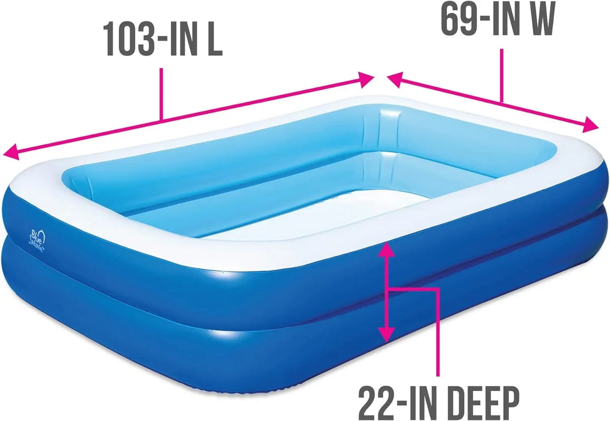 Deep X NT6123 Family Pool Inflatable 69In 103In X 22In W/Cover Rectangular