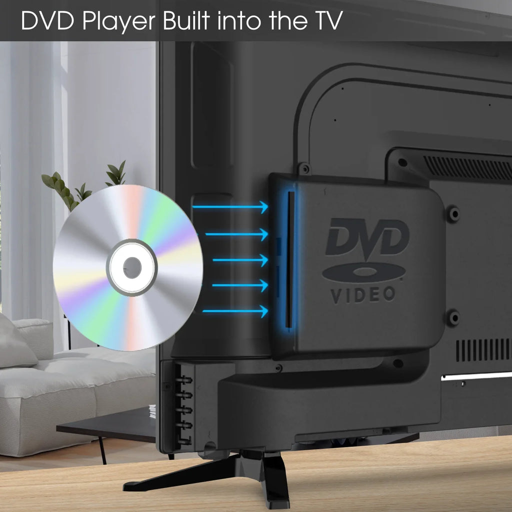 Built-in 32" Class HD Sceptre Player 720P E325BD-SR LED TV with DVD