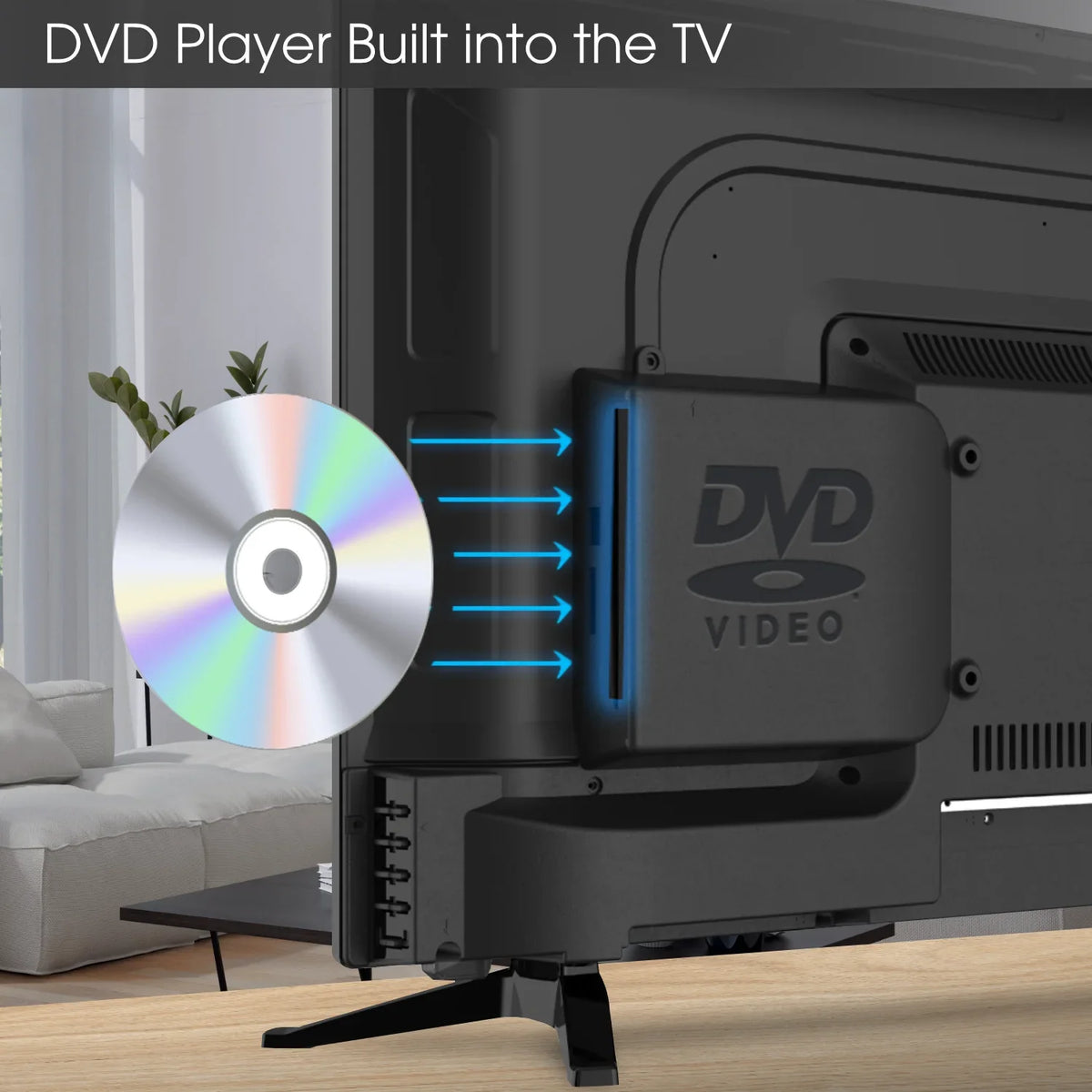 Built-in 32" Class HD Sceptre Player 720P E325BD-SR LED TV with DVD