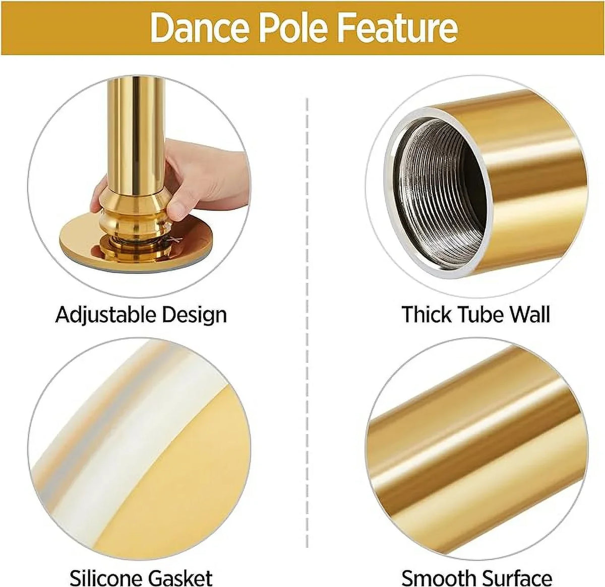 Dance Set Spinning Pub Stripper Portable Pole for Gym Poles 45mm Removable Club Exercise Pole Home Static Dance Dancing Party Kit Pole Fitness GENREEN