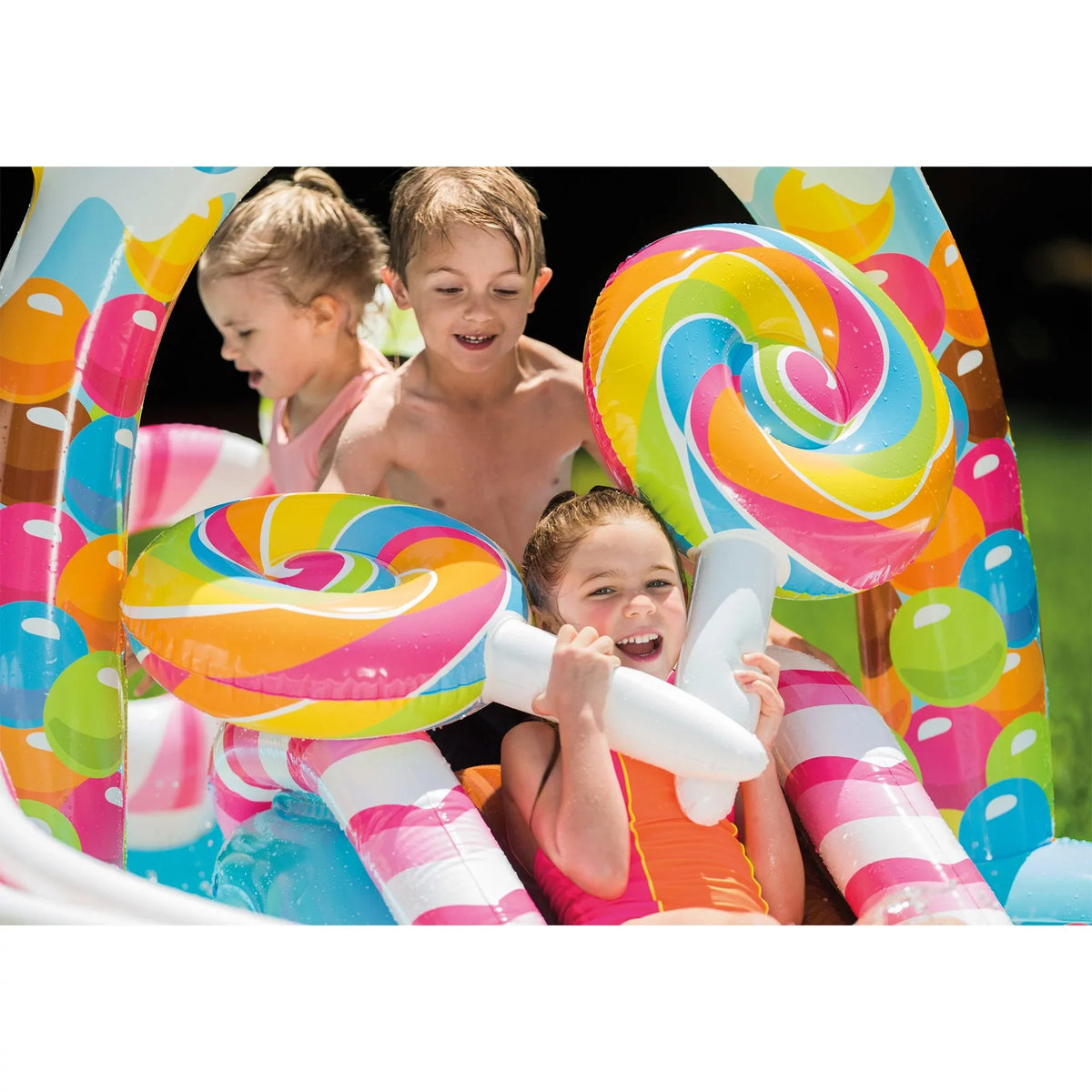 Intex w/ Pool Box) (2 Play Splash Center Liquidslide(Open Zone Pack) Candy Kids
