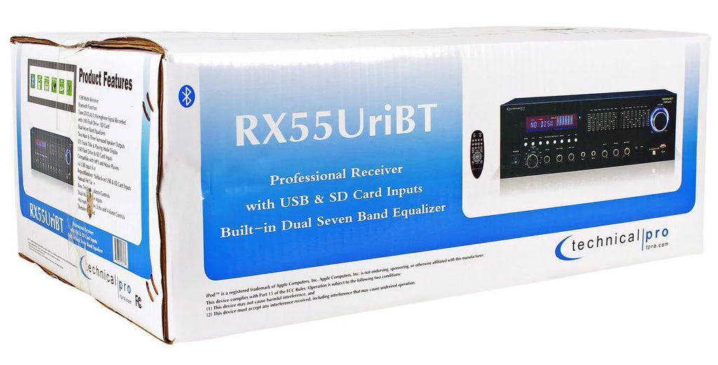 Bluetooth Ceiling Theater Home Speakers Receiver+(2) Technical RX55URIBT Pro 8"