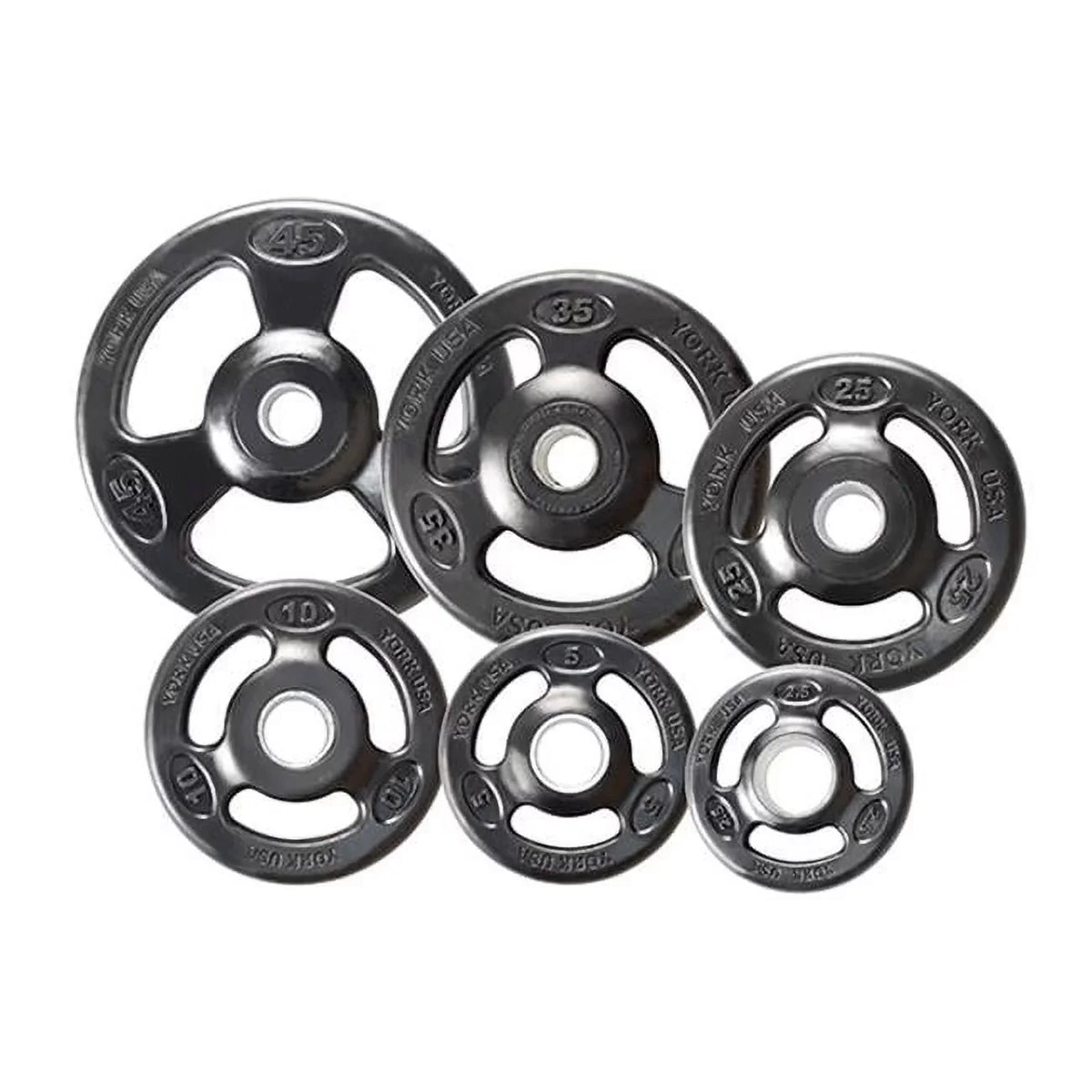 Steel York Barbell Black 25 Olympic 29013 Iron Composite - Plate, Grip lbs