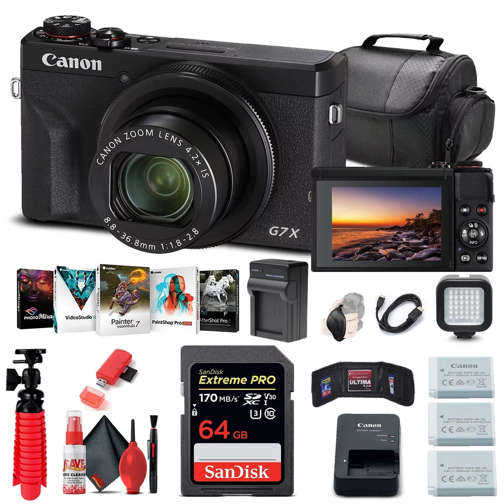 Canon More III + Card Digital Camera + G7 64GB (3637C001) X Mark PowerShot