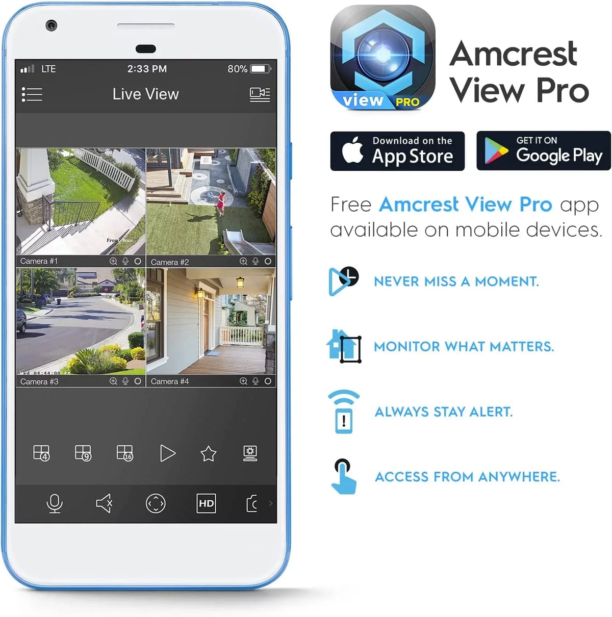 FOV AI 129°, IP8M-2796EB-AI Weatherproof, & Detection, Amcrest Human (3840x2160) Nightvision, Outdoor 49ft @15fps, 4K Camera IP67 Camera, PoE Vehicle UltraHD 8MP Black, IP 4K Security Color