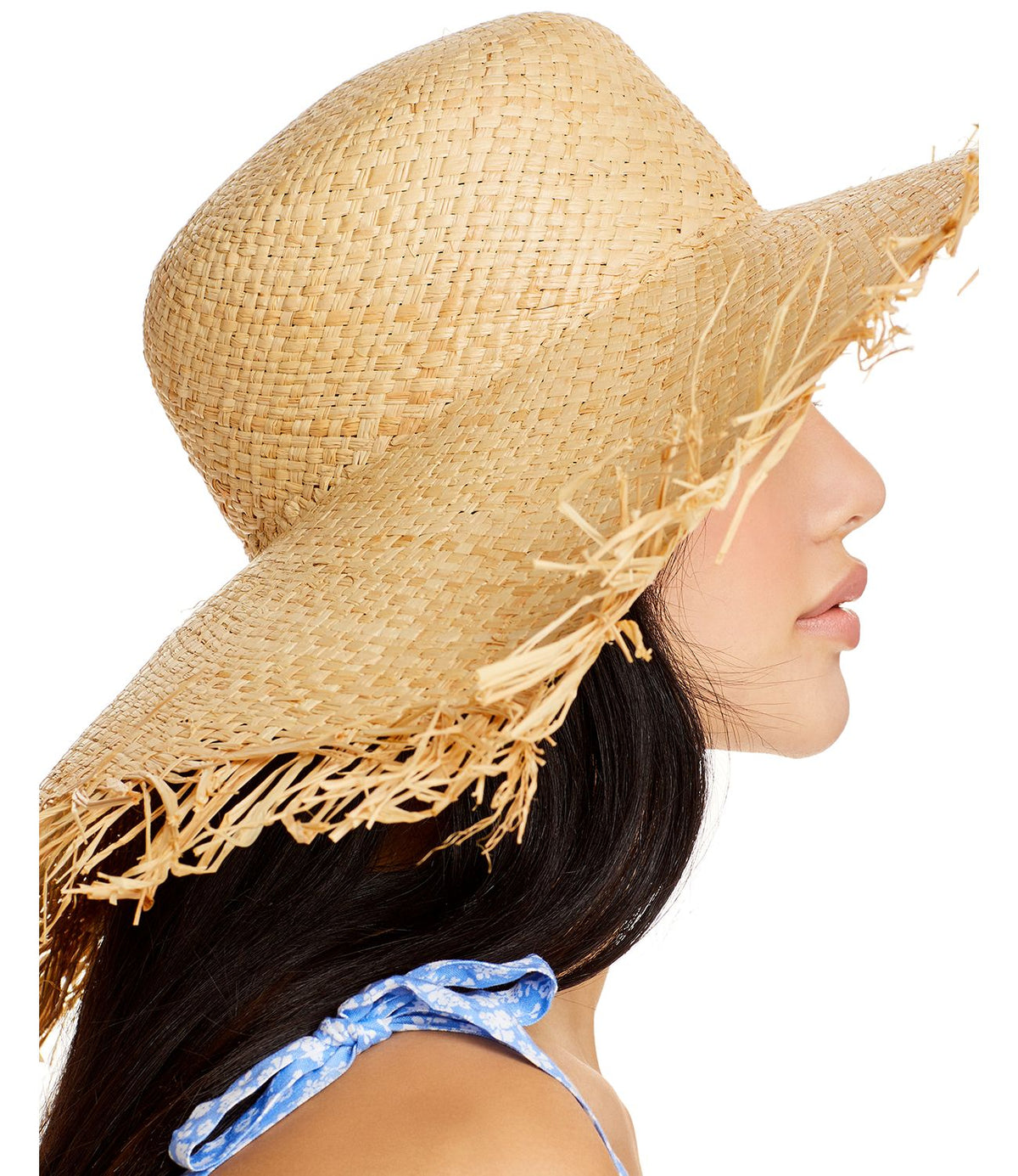 Raw Edged Straw  Hat