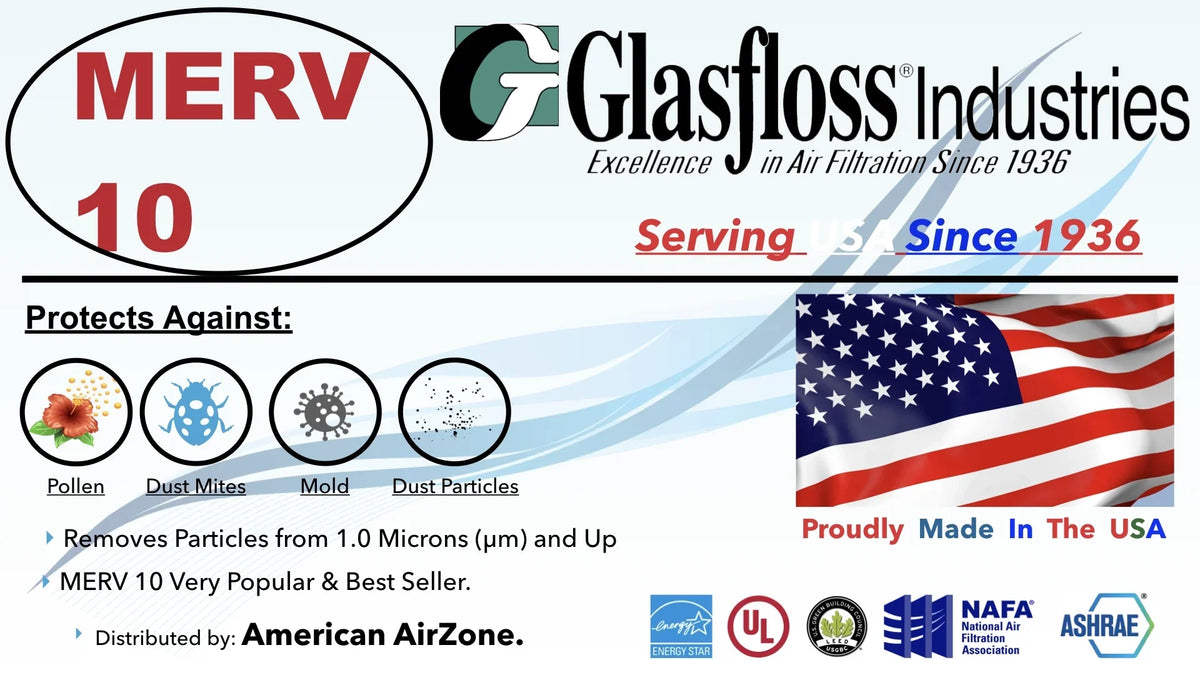 or Office USA. or In - 14x36x2 - Filter Air 10 Air of Filter AC Filter The Pleated Glasfloss - Air 2" MERV Furnace Home - HVAC - Made (Pack - 6)