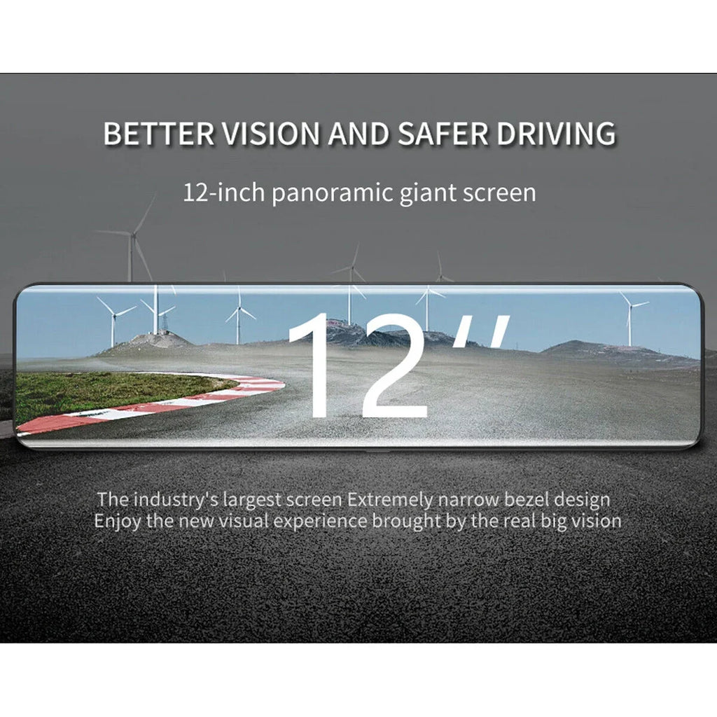 View Starlight Dash Car Front Camera Wide Night Parking 170° Backup Touch Backup 12" Rear Mirror HD Camera Angle, Liquidproof Vision, Large Camera Full Cam and Screen Monitor 4K